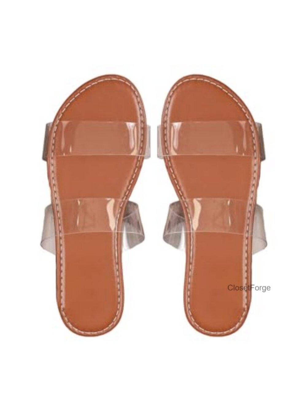 Clear Flat Sandals Jelly Shoes Women's Slip-On Summer Beach Vacation